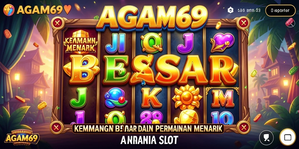 Tampilan menarik dari gameplay Slot AGAM69 dengan beragam tema.