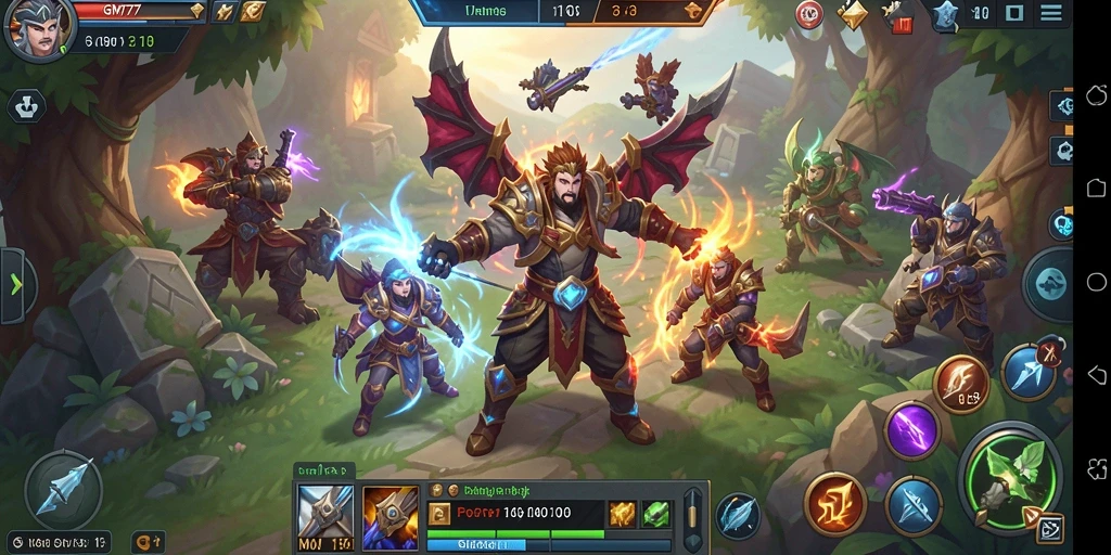 Screenshot GM777 menampilkan aksi seru dalam pertempuran MMORPG.