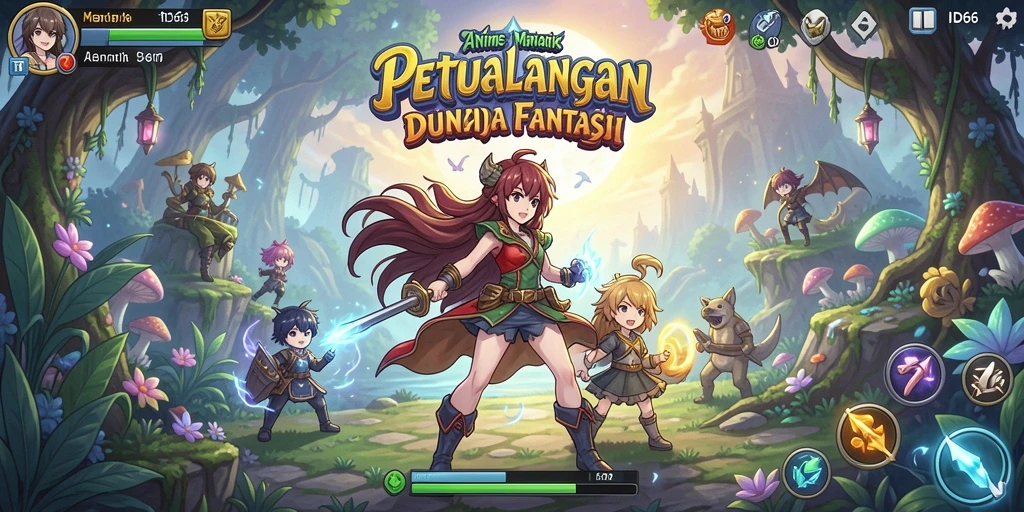 Tampilan gameplay seru dalam ID66 yang penuh dengan petualangan Anime.