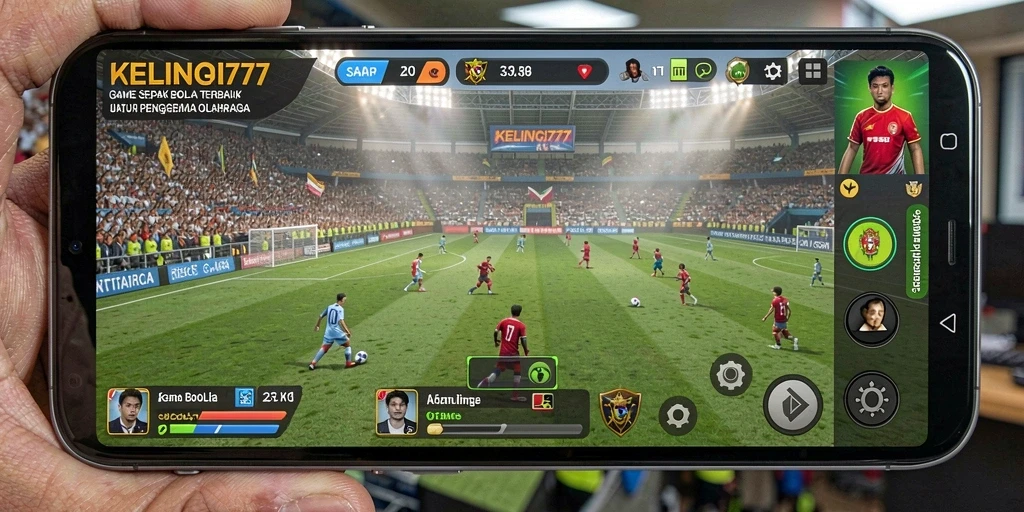 Tangkapan layar KELINCI777 menampilkan aksi seru dalam pertandingan sepak bola.