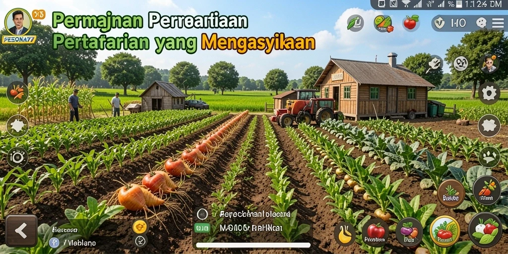 Screenshot PESONA77 menampilkan gameplay bertani yang seru.