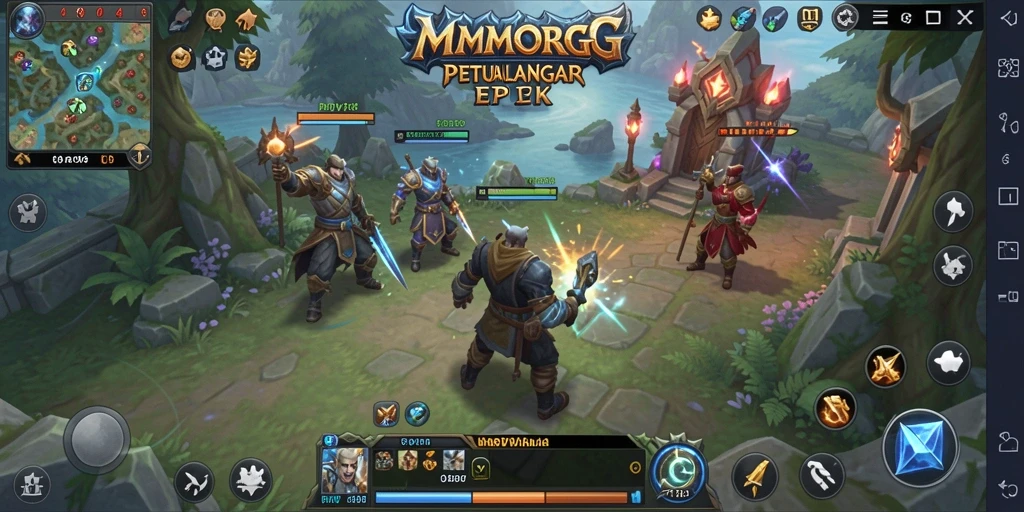 Tangkapan layar gameplay RPVIP4 yang menampilkan aksi petualangan MMORPG.