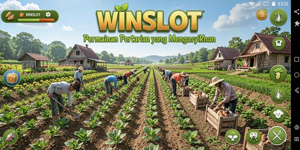 Tampilan gameplay menarik di WINSLOT saat bercocok tanam.