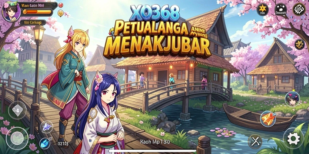Tampilan gameplay menakjubkan dari XO368 dengan karakter anime yang beraksi.